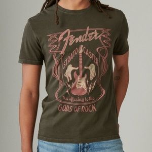 Fender Stratocaster LUCKY BRAND Gods of Rock Graphic T-Shirt XL